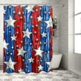 thumbnail image 1 of Chilfamy 4th of July Party Decorations Red White Blue Shower Curtain,  Star Firework Patriotic Decor Fourth of July Photo Backdrop Streamers for Memorial Day Independence Day Labor Day 60x72, 1 of 7