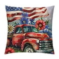 thumbnail image 1 of Chilfamy 4th of July Pillow Covers American Flag Freedom Truck Flower Fireworks Mason Jar Patriotic Pillows Blue Red White Buffalo Plaid Stripes Cushion Case for Home Sofa Couch Office, 1 of 5