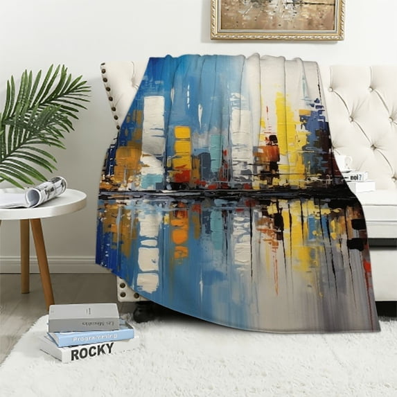 Chilfamy Abstract Brush Strokes Throw Blanket Lightweight for Couch Sofa Bed All Seasons Gifts 40x50in