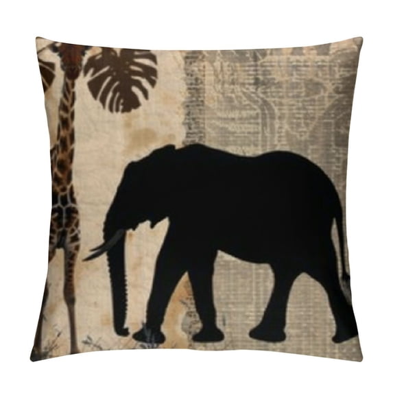 Chilfamy African Animals Pillow Covers Cute Elephant Pattern Outdoor Decorative Throw Pillow Covers Cushion Covers for Living Room Couch and Bed White