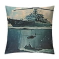 thumbnail image 1 of Chilfamy Aircraft Carrier Print Corduroy Throw Pillow Covers Soft Square Throw Pillow Case Decor Sofa Living Room White, 1 of 5