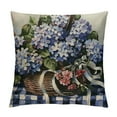 thumbnail image 1 of Chilfamy  AnyDesign Seasonal Floral Pillow Covers Blue Hydrangea Stripe Pillow Case Farmhouse Decorative Throw Cushion Cover for Spring Summer Home Office Room Couch Sofa White, 1 of 5