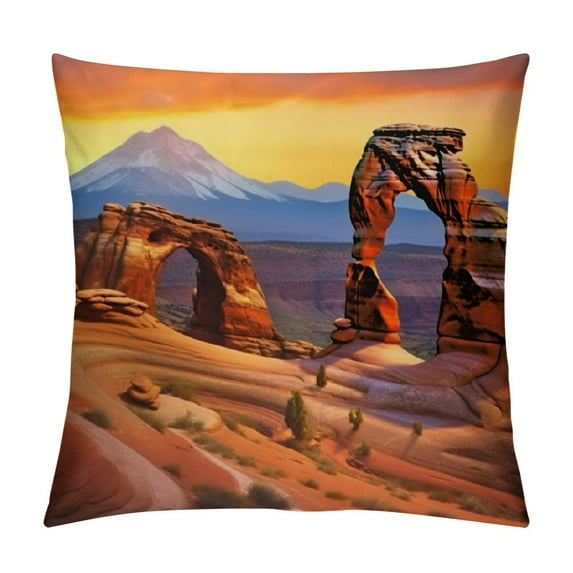 Chilfamy Arches National Park Print Throw Pillow Cover Square Soft Cushion Cover Throw Pillow Case for Home Decor Living Room Bed Couch Car