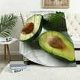 thumbnail image 1 of Chilfamy   Avocado Blanket, Super Cozy Realistic Food Blanket for Kids and Adult, Cartoon Fruits Avocado Throw Blanket for Sofa Couch Bed Beach, Light Soft and Warm Decor Blanket White, 1 of 6