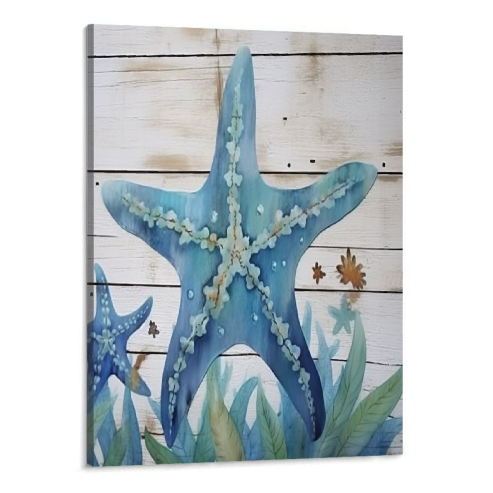 Chilfamy Beach Ocean Starfish Canvas Wall Art Prints, Summer Starfish