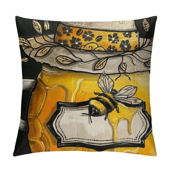 Chilfamy Bee Day Throw Pillow Covers Decorative Pillowcases with Gnome Daisy Summer Spring Cushion Case for Sofa Bed Holiday Home Decor Indoor Outdoor 22x22in