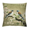thumbnail image 1 of Chilfamy Birds Branch White Flowers Fashion Style Dirt-Resistant Throw Pillow Covers for Couch Sofa Bed Living Room Bedroom Pillow Case All-Year Round Suitable Pillowcase 1PC 24x24in, 1 of 5