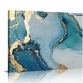 thumbnail image 1 of Chilfamy Blue And Gold Substance Wall Decor Canvas Prints Art 16x12in, 1 of 6