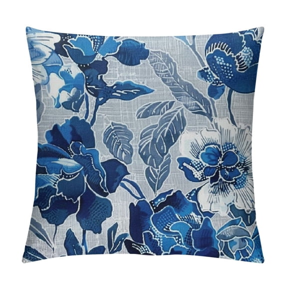 Chilfamy Blue Pillow Covers , Decorative Couch Pillow Cover for Sofa, Cushion Case for Couch Indoor Outdoor Home Decoration 12x12in