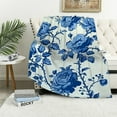 thumbnail image 1 of Chilfamy Blue Rose Throw Blanket Lightweight Flannel Bed Blanket for All Seasons - Bedding Gift 60x80in, 1 of 6