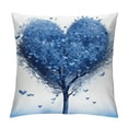 thumbnail image 1 of Chilfamy Blue Tree Heart-Shaped Tree Bird Pillow Covers for Couch Sofa Indoor Outdoor Throw Pillow Cover 1PC 18x18in, 1 of 5