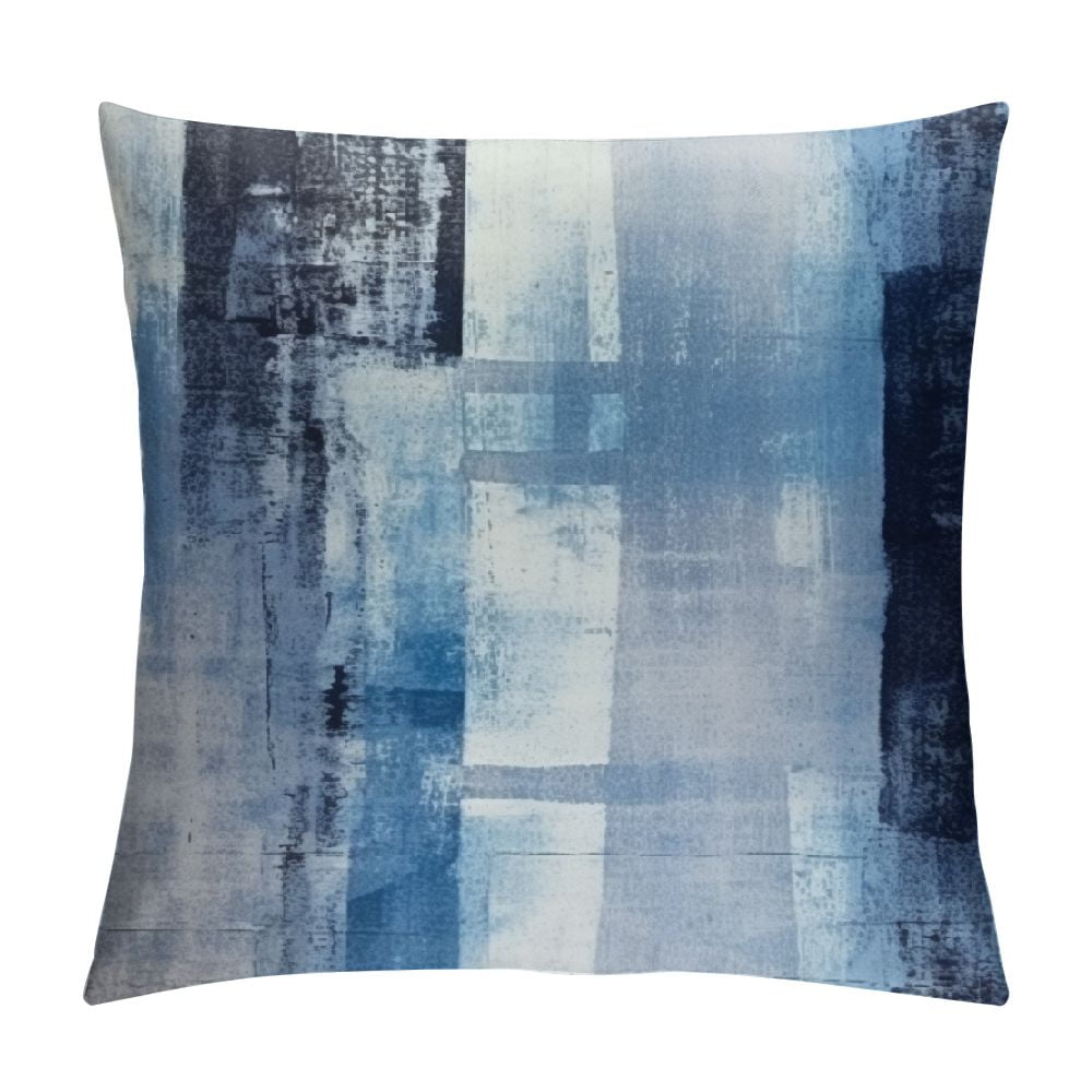 Chilfamy Blue and Grey Throw Pillow Cover, Abstract Art Gallery Modern ...