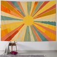 thumbnail image 1 of Chilfamy Boho Burning Sun Tapestry Wall Hanging, Retro 70s Abstract Vintage Geometric Rainbow Sunrise Tapestries for Bedroom Living Room Backdrop  Painting, 1 of 6