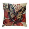 Chilfamy Butterfly Flower Modern Rustic Decorative Throw Pillow Case