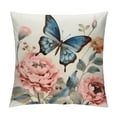 thumbnail image 1 of Chilfamy Butterfly Flower Pillow Covers for Couch Sofa Indoor Outdoor Short Plush 1PC 24x24in, 1 of 5