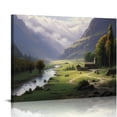 thumbnail image 1 of Chilfamy Canvas Prints Wall Art Mountain River House Wall Decor for Bathroom Ready To Hang - Ideal for Home, Office, and Gift Giving 20x16in, 1 of 6