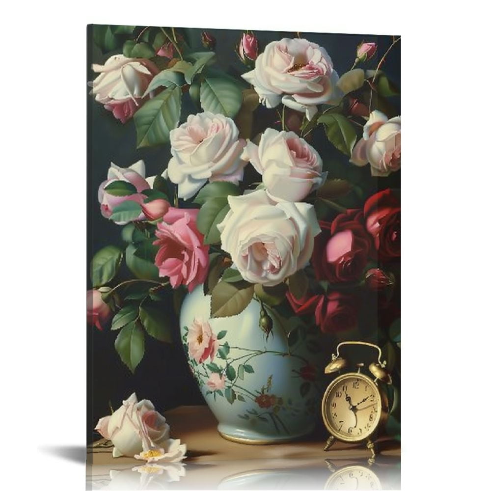 Chilfamy Canvas Wall Art A Bouquet Of Roses Paintings Wall Art Canvas Artwork Art Paintings for