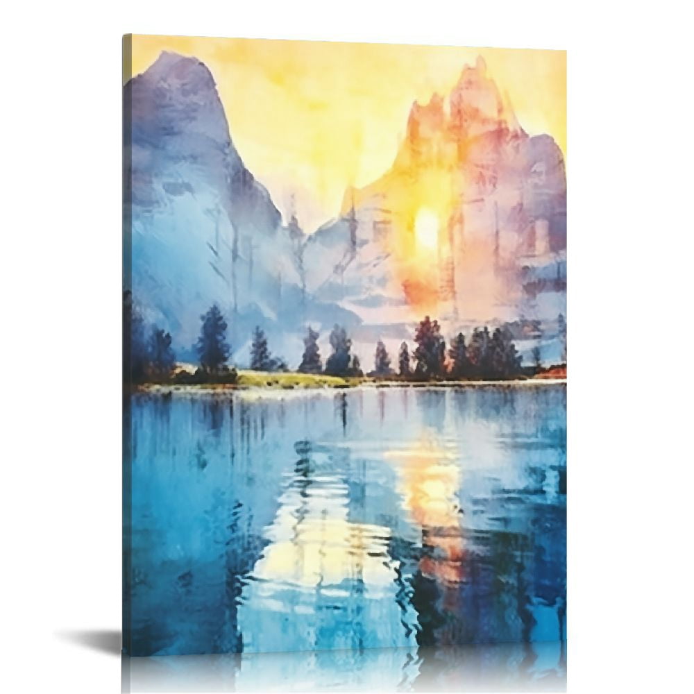Chilfamy Canvas Wall Art Mountains Landscape Art Paintings for Wall ...