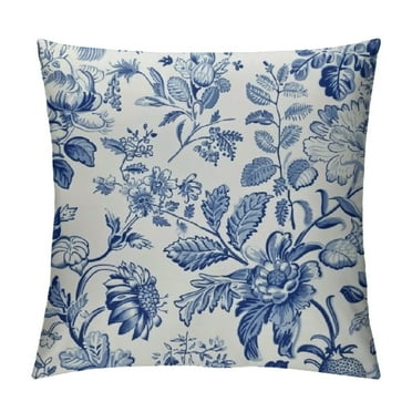Chilfamy Chinoiserie Throw Pillow Covers Blue and White Porcelain Floral Decorative Pillow Cases Cushion Covers for Sofa Couch Car Bedroom Home Decor