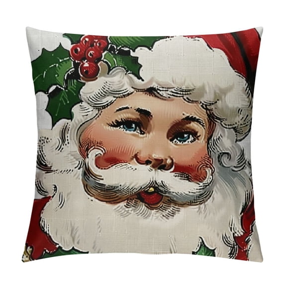 Chilfamy Christmas Pillow Covers Santa Claus Snowman Gnome Truck Happy Holiday Christmas Decoration Cushion Case for Sofa Couch Home Decor 18x18in
