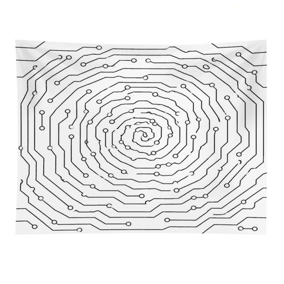Chilfamy Circuit Board Concentric Pattern Polyester Wall Tapestry Anti Wrinkle Art Hanging Decor for Bedroom Living Room Home Holiday Decoration Gift