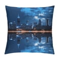 thumbnail image 1 of Chilfamy City Skyline Reflection Night Pillow Covers for Couch Sofa Indoor Outdoor, High-Quality 1PC 22x22in, 1 of 5