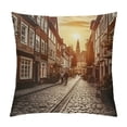 thumbnail image 1 of Chilfamy Cityscape Sunset Romance Pillow Covers for Couch Sofa Indoor Outdoor Throw Pillow Cover Square Design Short Plush 1PC 24x24in, 1 of 5