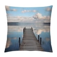 thumbnail image 1 of Chilfamy Clouds Lake Dock Pillow Covers for Couch Sofa Indoor Outdoor Aesthetic Decorative 1PC 24x24in, 1 of 5