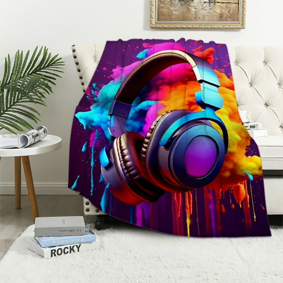 Chilfamy Colorful Paint Throw Blanket for Couch Sofa Bed All Seasons Lightweight Blanket 50x60in