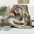 thumbnail image 1 of Chilfamy Colourful Dragon Throw Blanket,Vintage Gothic Blanket Artistic Fantasy Mythical Animal Blanket,Antique Wildlife Room Decor Aesthetic White 50x60in, 1 of 6