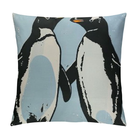Fenyluxe Couple Penguin Pillow Covers Couple Penguin Gifts Throw Pillow Covers, Couple Penguin Pillowcase, Penguin Decor, Penguin Gifts For Women, Valentines Day Gifts For Him Her, Wedding Gifts White