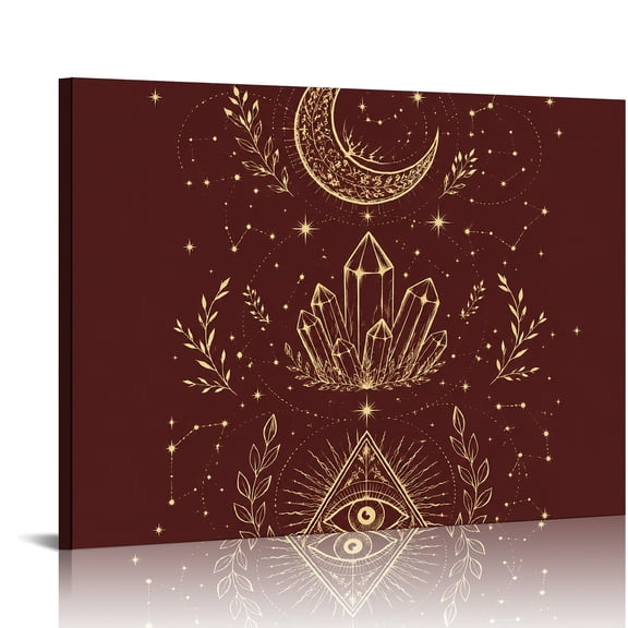 Chilfamy Crystal Eye Alchemy Wall Art Canvas Print, Ready to Hang, Modern Wall Decor Bathroom Bedroom Kitchen Hallway Wall Decor Prints