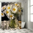 thumbnail image 1 of Chilfamy Daisies Printed Shower Curtain with Hooks, Sustainable Polyester Fiber Fabric, Easy to Install, Chic Modern Bathroom Decor, Various Sizes Available 36x72, 1 of 7