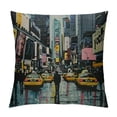 thumbnail image 1 of Chilfamy Decoraive Throw Pillow Covers Original Yellow Fine New York Night Canvas Parks City Street Light Large Cab Cushion Case for Sofa Couch White, 1 of 5