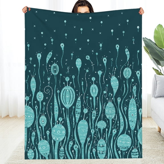 Chilfamy  Decorative Blanket, Alien Flora Field  Warm and Cozy Throw - Air Conditioning Allergy Soft Throw for Couch, Travel, Camping