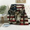 thumbnail image 1 of Chilfamy  Deer Camo American Flag Throw Blanket Warm Ultra-Soft Micro Blanket for Bed Couch Living Room Decoration White, 1 of 6