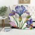 thumbnail image 1 of Chilfamy Dragonfly Irises Flowers Print Throw Blanket for All Seasons Lightweight Soft Cozy Blanket Gifts for Couch Bed Sofa 60x80in, 1 of 6