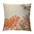 thumbnail image 1 of Chilfamy  Dragonfly Throw Pillow Cushion Cover, Lotus Flower Field with Dragonfly Flying Oriental Blooms Print, Decorative Square Accent Pillow Case 20x20in, 1 of 5
