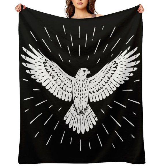Chilfamy Eagle Wings Spread Radiant Soft Flannel Throw Blanket, Lightweight Fuzzy Warm Cozy Blanket for Couch Bed Home Travel Decor