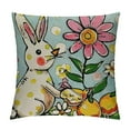 thumbnail image 1 of Chilfamy Easter Bunny Decorative Throw Pillow Covers  Rabbit Chick Eggs Carrot Daisy Flower Porch Outdoor Home Decor, Pink Plaid Check Stripes Polka Dots Farmhouse Couch Cushion Case，Multi-Size, 1 of 5