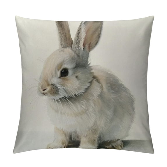 Chilfamy Easter Decor Easter Bunny Pillow Covers Spring Decor Easter Rabbit Pillow Chusion Covers White
