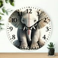 thumbnail image 1 of Chilfamy Elephant Wall Clock for Living Room, Battery Operated, Decorative Clock for Living Rooms, Kitchens, Dorms, Practical Everyday Gifts 10x10in, 1 of 8