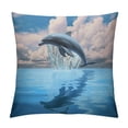 thumbnail image 1 of Chilfamy Fall Decor Jumping Dolphin Pillow Covers Short Plush Soft and Durable 1PC 18x18in, 1 of 5