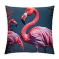 thumbnail image 1 of Chilfamy Flamingo Palm Trees Pillow Covers for Couch Sofa Indoor Outdoor Soft and Durable High-Quality 1PC 12x12in, 1 of 5