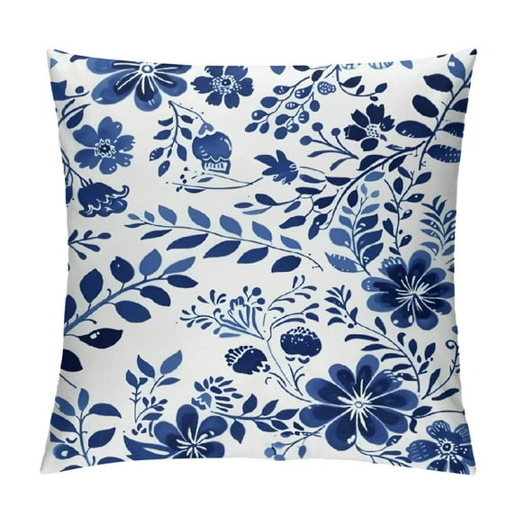 Chilfamy Floral Pattern Modern Farmhouse Rustic Decorative Couch Pillow Cases with Zipper Home Decor Pillow Covers Short Plush 1PC 12x12in