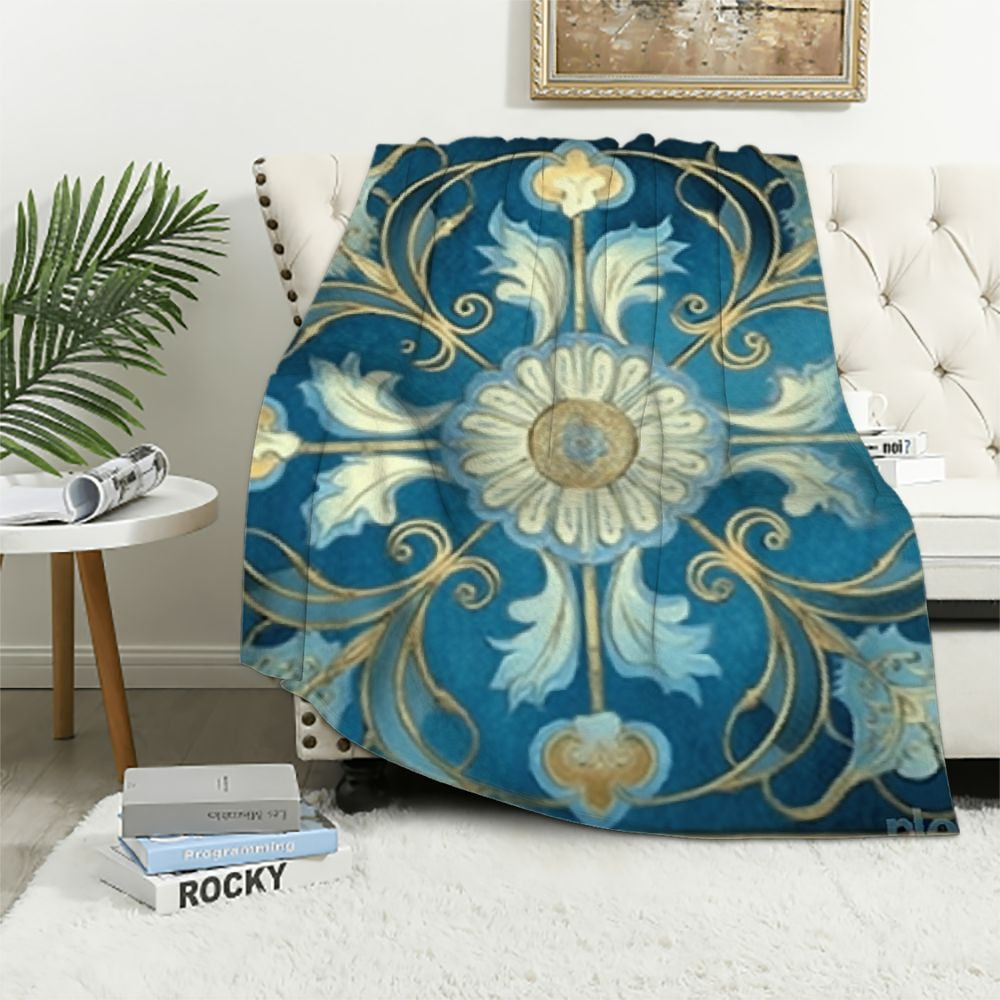 Interesting Info About Blue And Gold Throw Blanket