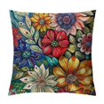 thumbnail image 1 of Chilfamy Flower Pillow Covers for Couch Sofa Indoor Outdoor Short Plush Pillowcase 1PC, 1 of 5