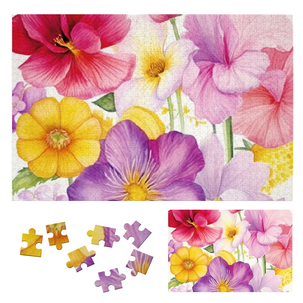 Chilfamy Flower Puzzles for Adults, Wildflowers Plant Flower Jigsaw ...