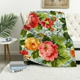 thumbnail image 1 of Chilfamy Flowers Flowery Pattern Super Soft Flannel Blanket for Bed Sofa Living Room Decor All Seasons Exquisite Gifts 60x80in, 1 of 6