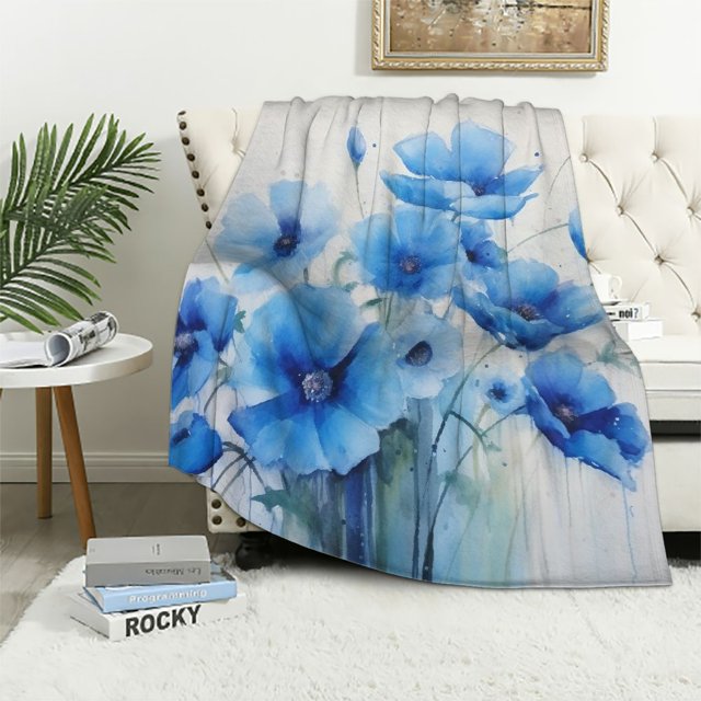 Chilfamy Flowers Ideal Comfy Throw Blanket Flannel Material Blanket for